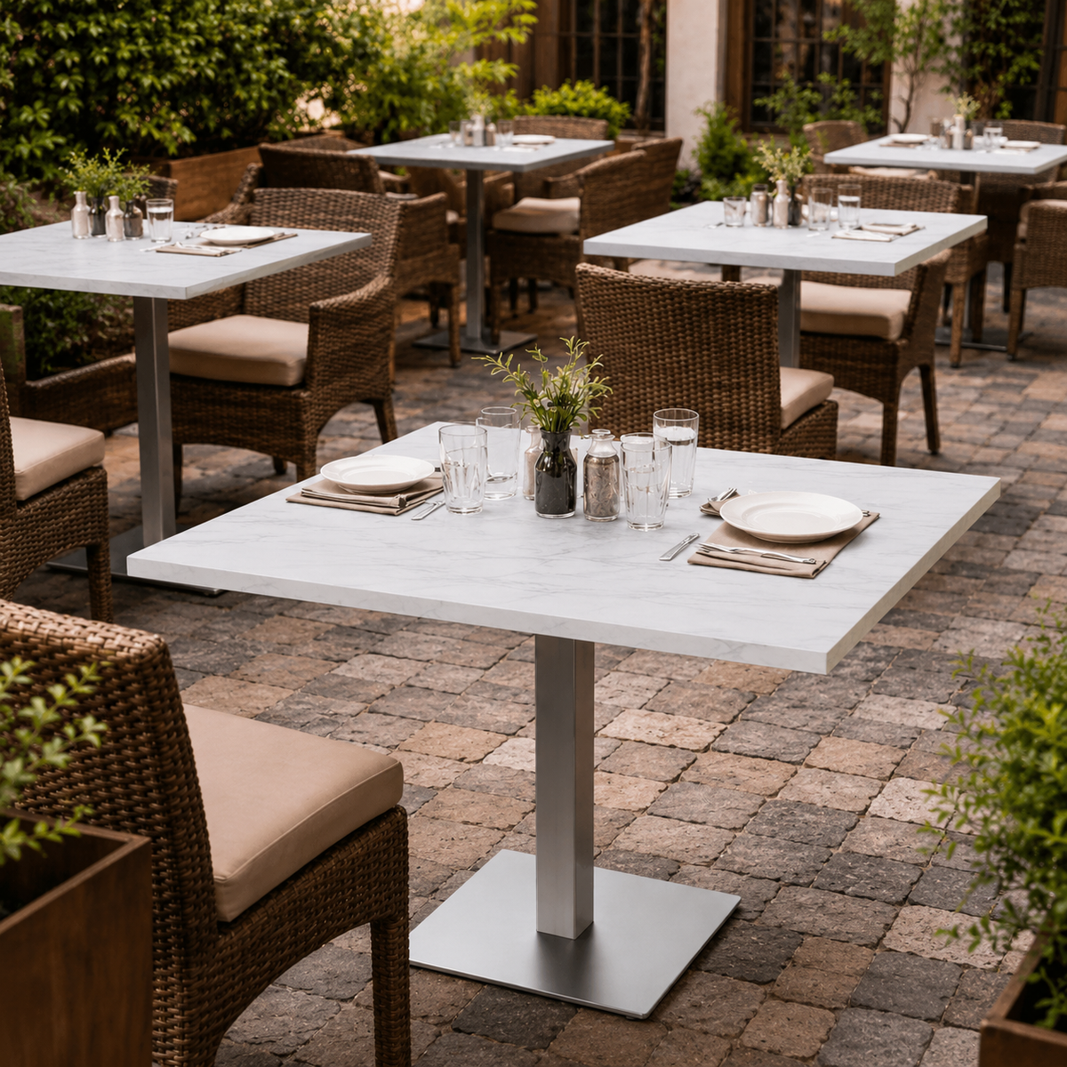 Solid square Café table