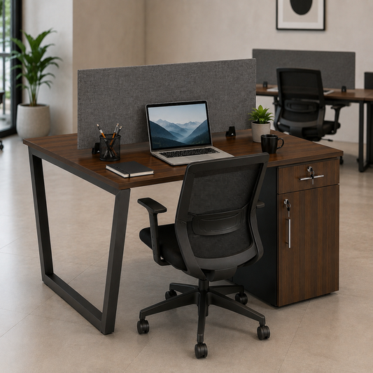 Optimus Team Workstation with Partition and Storage for two Persons