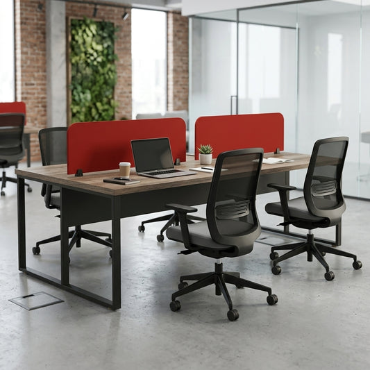 Dynamo Linear Workstation for 4 Persons without Storage and with Partitions