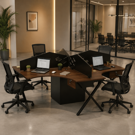 Freedom Cubical Workstation with Partition and With Storage For 4 Persons