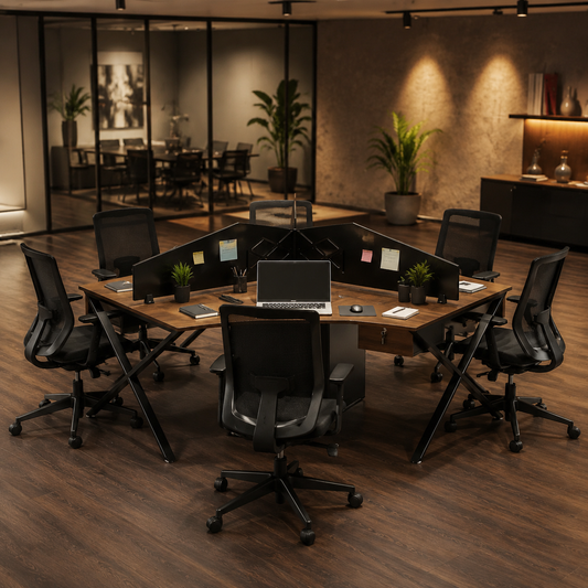 Freedom Y-Cubical Workstation With Partition and With Storage For 3 Persons