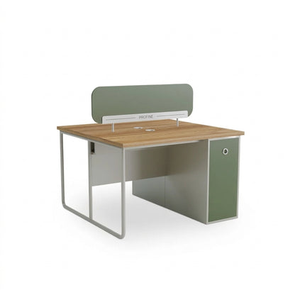 Beyond Workstation For 2 Persons With Partition And Storage