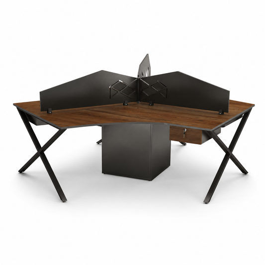 Freedom Y-Cubical Workstation With Partition and With Storage For 3 Persons