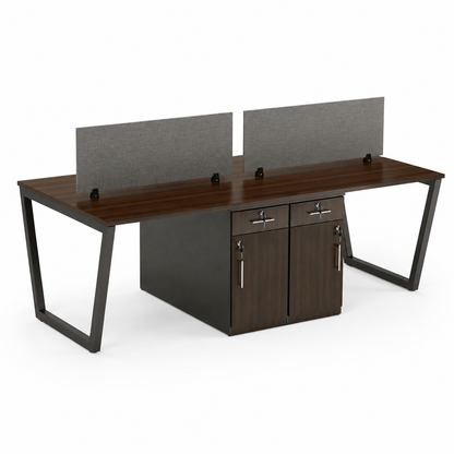 Optimus Team Workstation with Partition and Storage for Four Persons