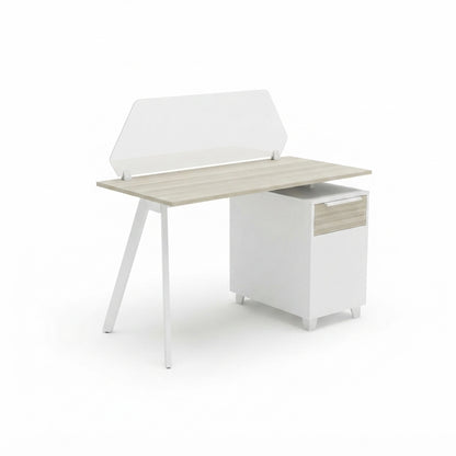 Aspire Linear Workstation for One Person with Partition and Storage