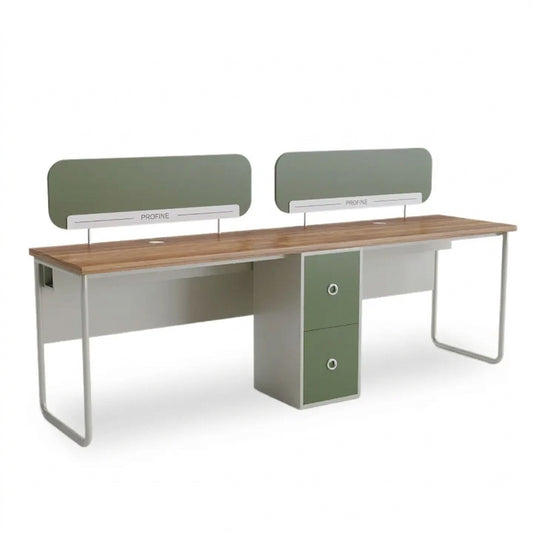 Beyond workstation for 2 persons SBS with partition and storage