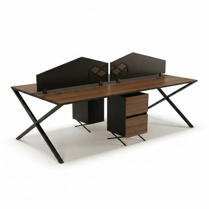 Freedom Team Workstation With Partitions and With Pedestal For Four Persons