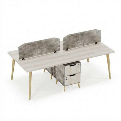 Smart Team Workstation For Four Persons With Partitions And With Storage without accessories