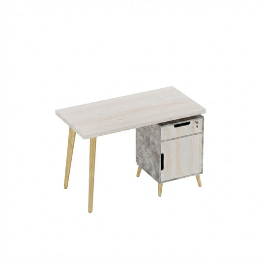 Smart Linear Workstation With Drawer Pedestal For One Person Without Partitions And Accessories