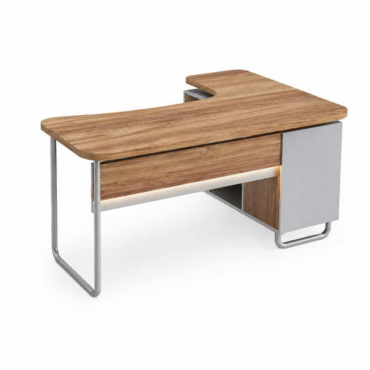 Beyond manager table with side rack