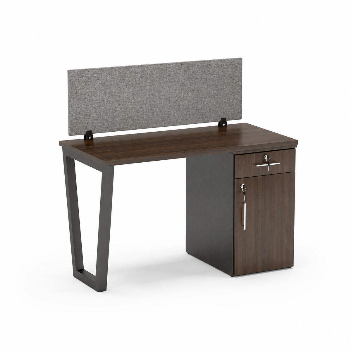 Optimus Linear Workstation with Partition and Storage for one Person