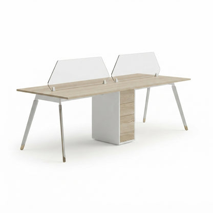 Aspire Linear SBS Workstation without Storage And with Partitions for Two Persons