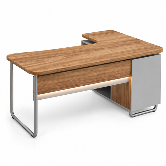 Beyond manager table with side rack