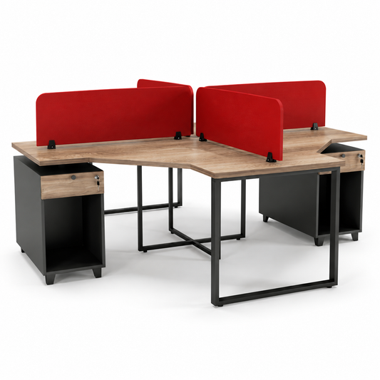 Dynamo Cubical Workstation for 4 Persons with Storage and Partition
