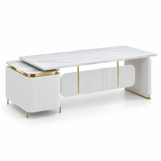 Dysol Executive Table with Side Rack