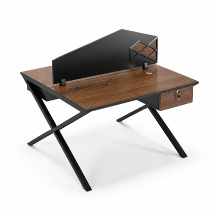 Freedom Linear Workstation With Partition, With Drawer For Two Persons