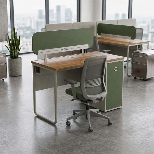 Beyond Workstation for 1 person with partition with storage
