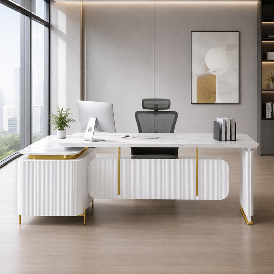Dysol Executive Table with Side Rack