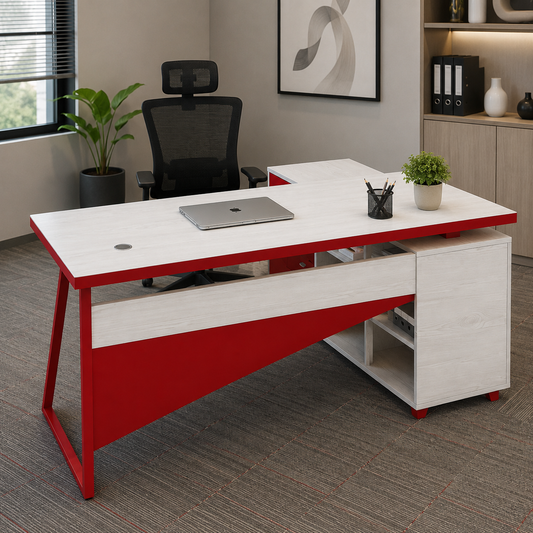 Kinetic Manager Table with Side Rack
