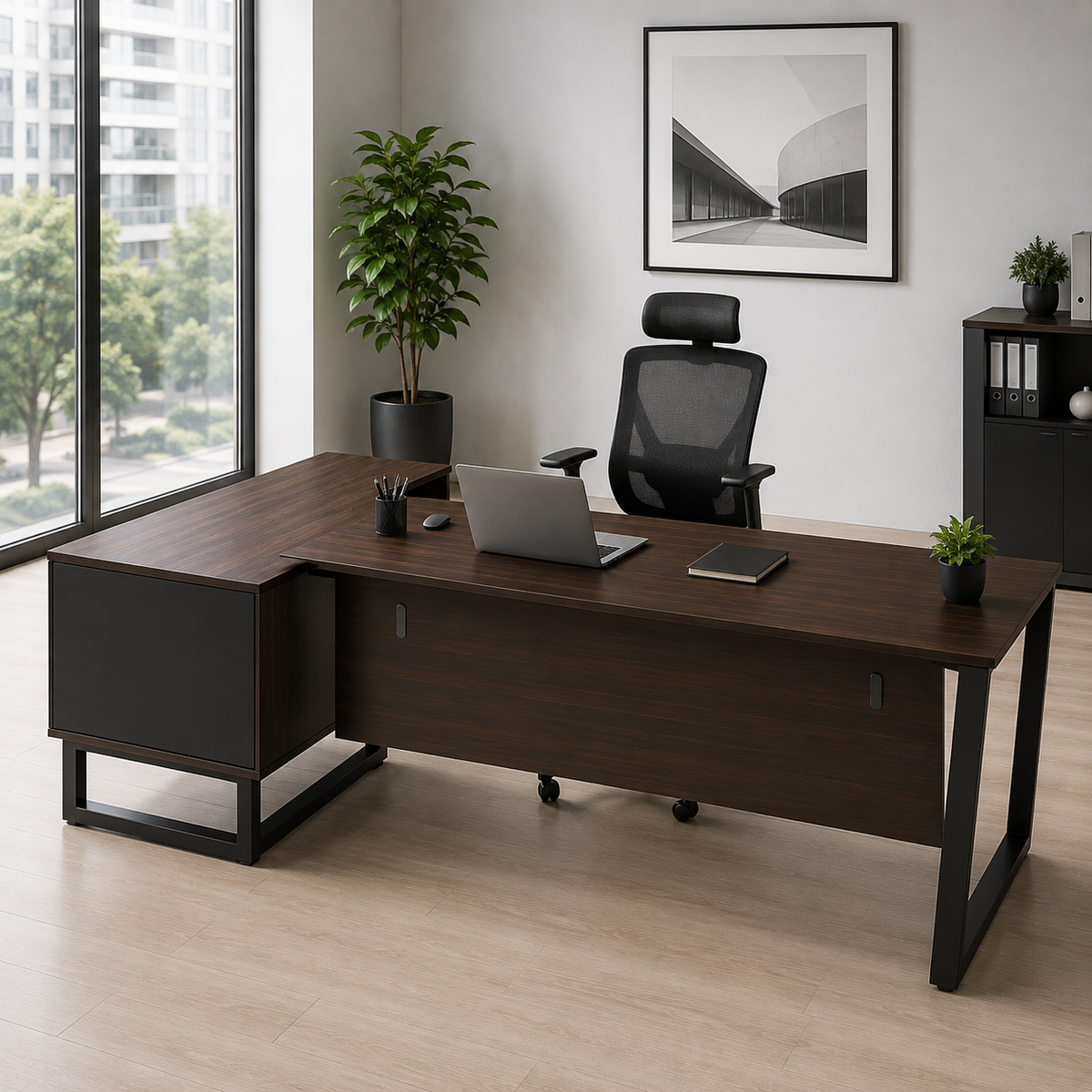 Optimus Executive Table With Side Rack