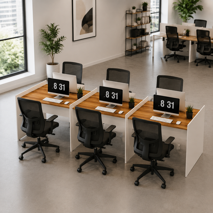New Simplicity Workstation For Six Persons Without Partitions