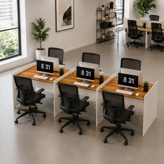 New Simplicity Workstation For Six Persons Without Partitions