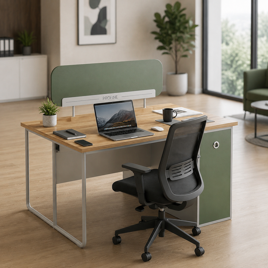 Beyond Workstation For 2 Persons With Partition And Storage