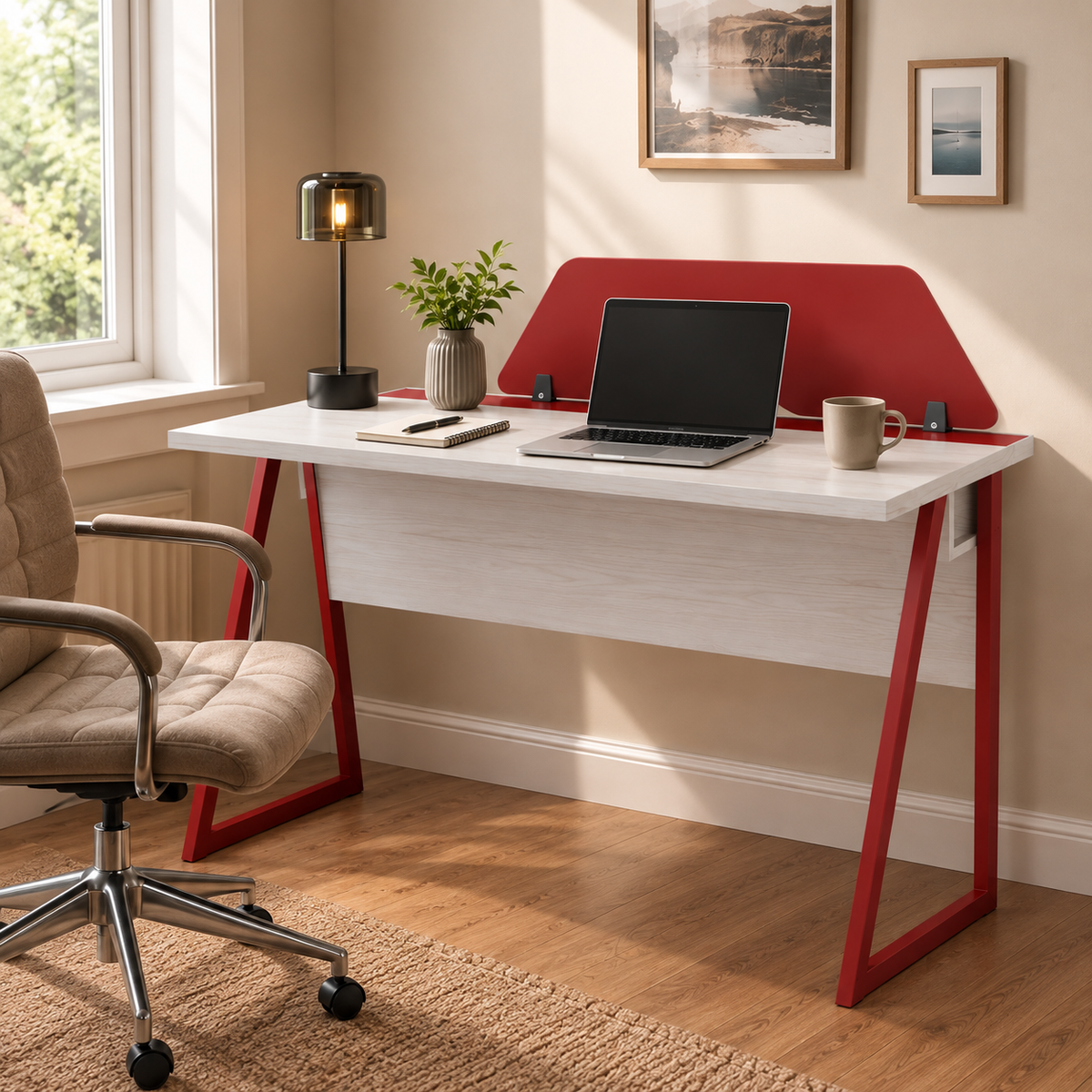 Kinetic Study Table With Wire Duct & Partition