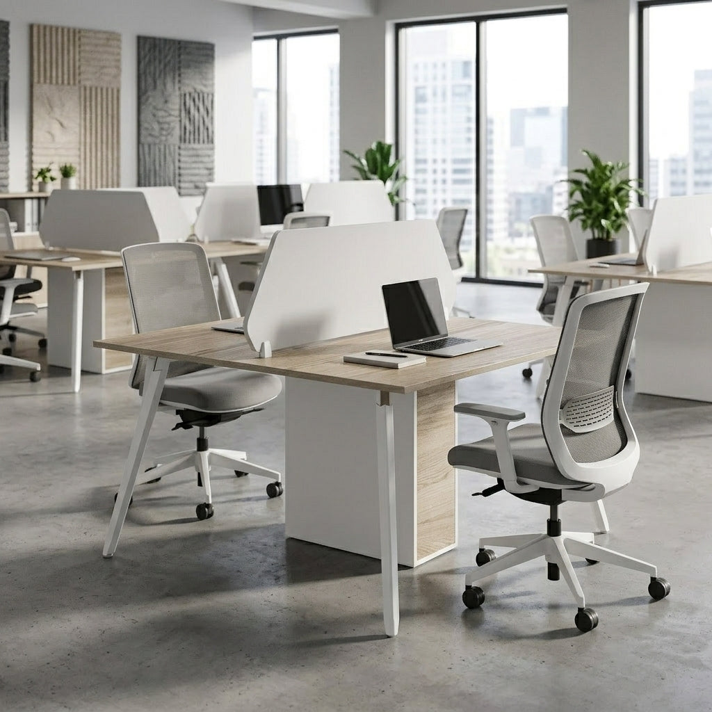 Aspire Linear Workstation For Two Persons with Partition and without Storage