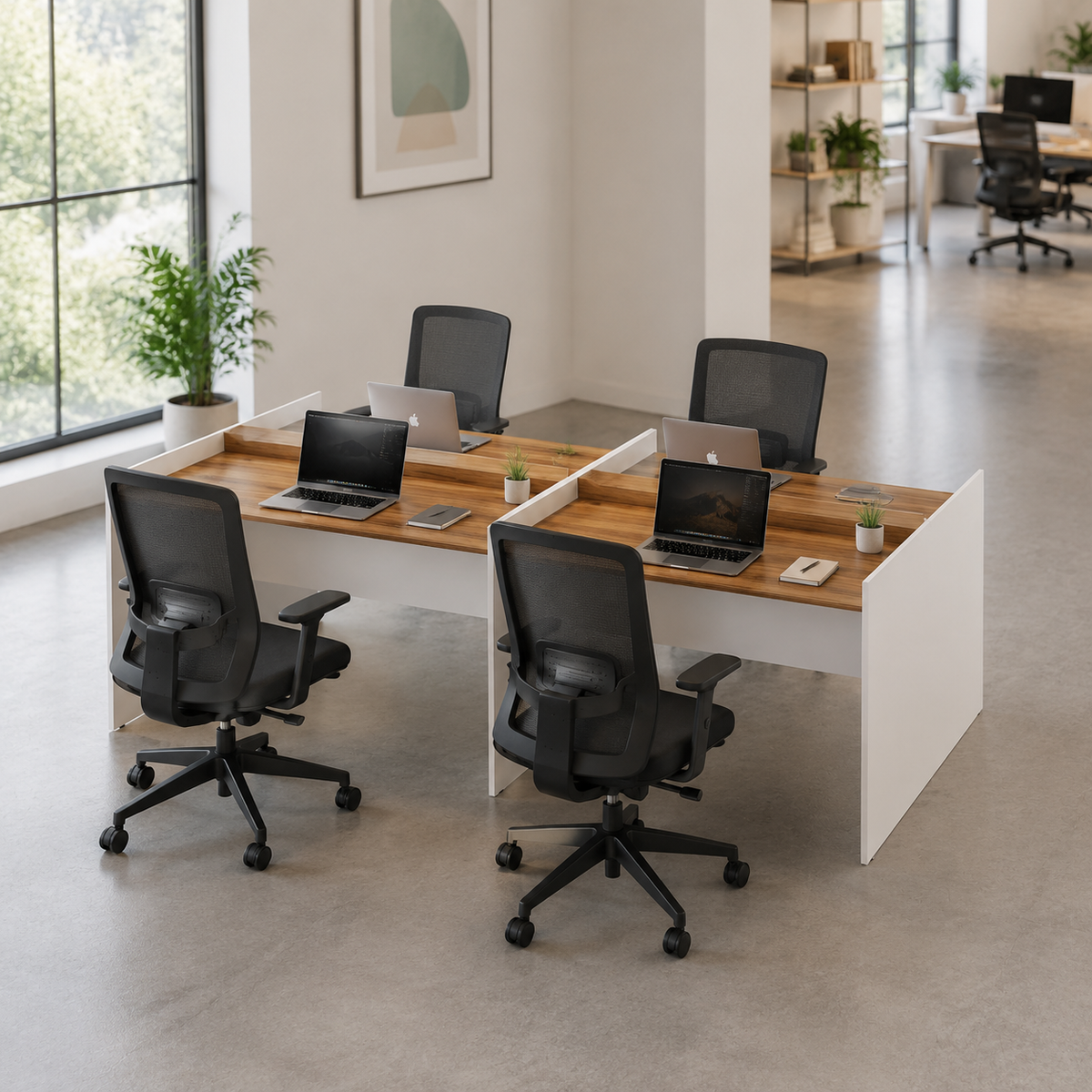 New Simplicity Workstation For Four Persons Without Partitions