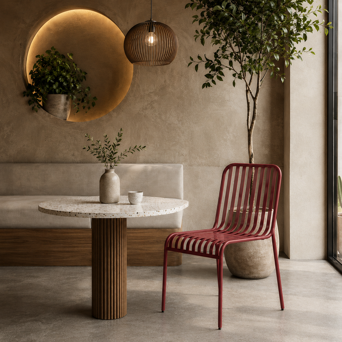 Maroon Vista Cafe Chair