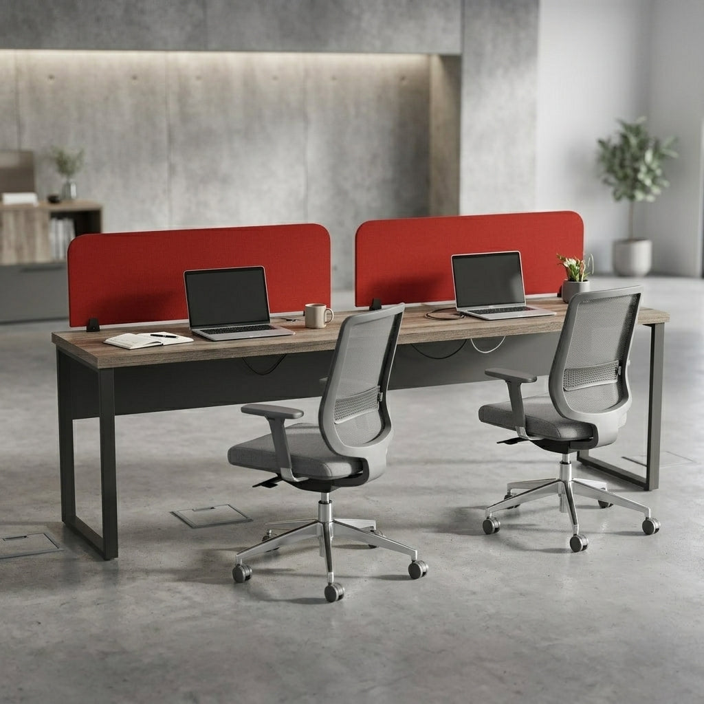 Dynamo Linear Workstation for 2 Persons SBS without Storage and with Partitions