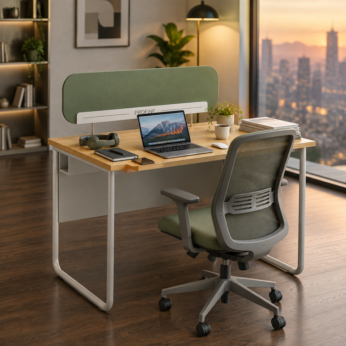 Beyond workstation for 1 person with partition and without storage