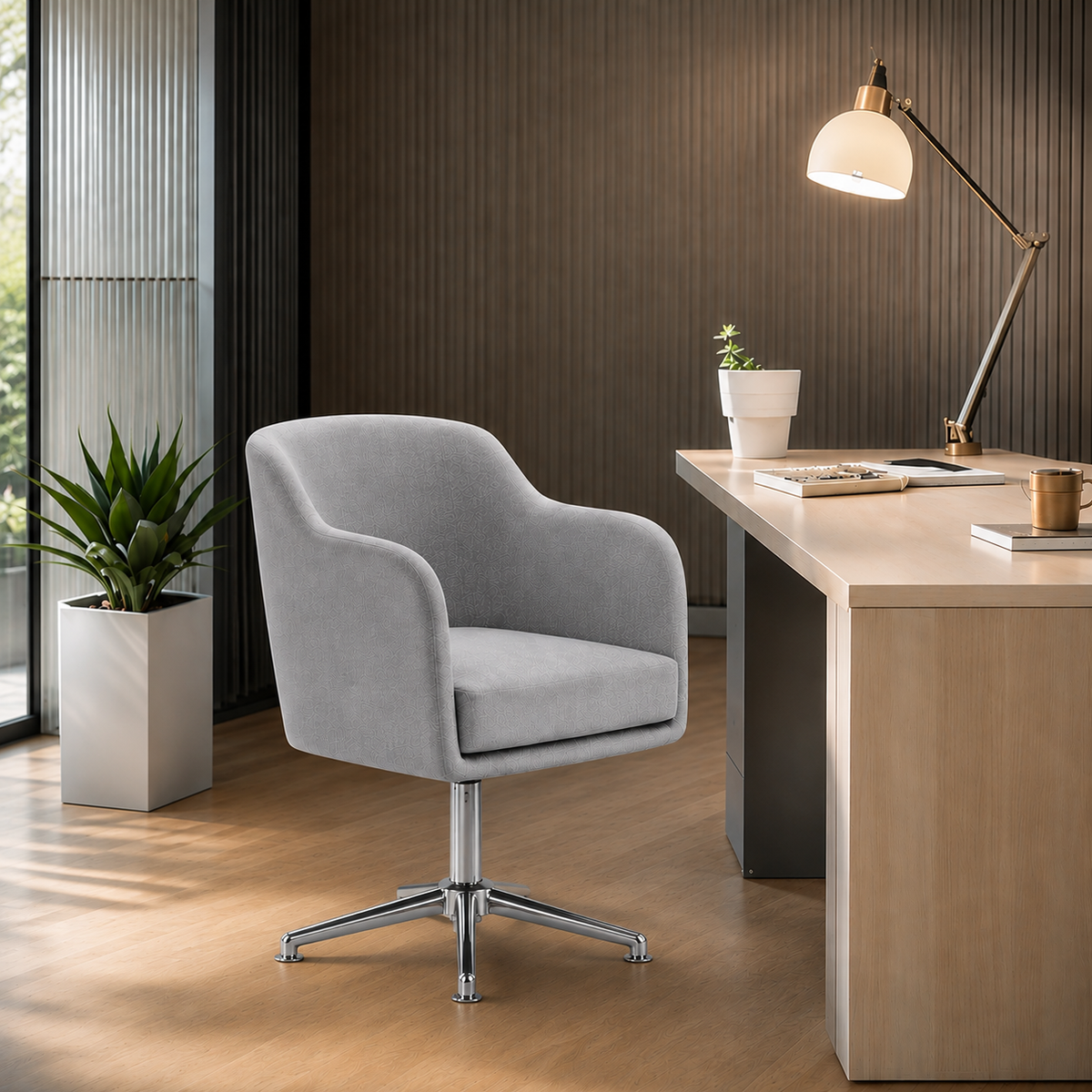 New scoop visitor chair chrome frame