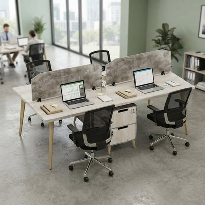 Smart Team Workstation For Four Persons With Partitions And With Storage without accessories