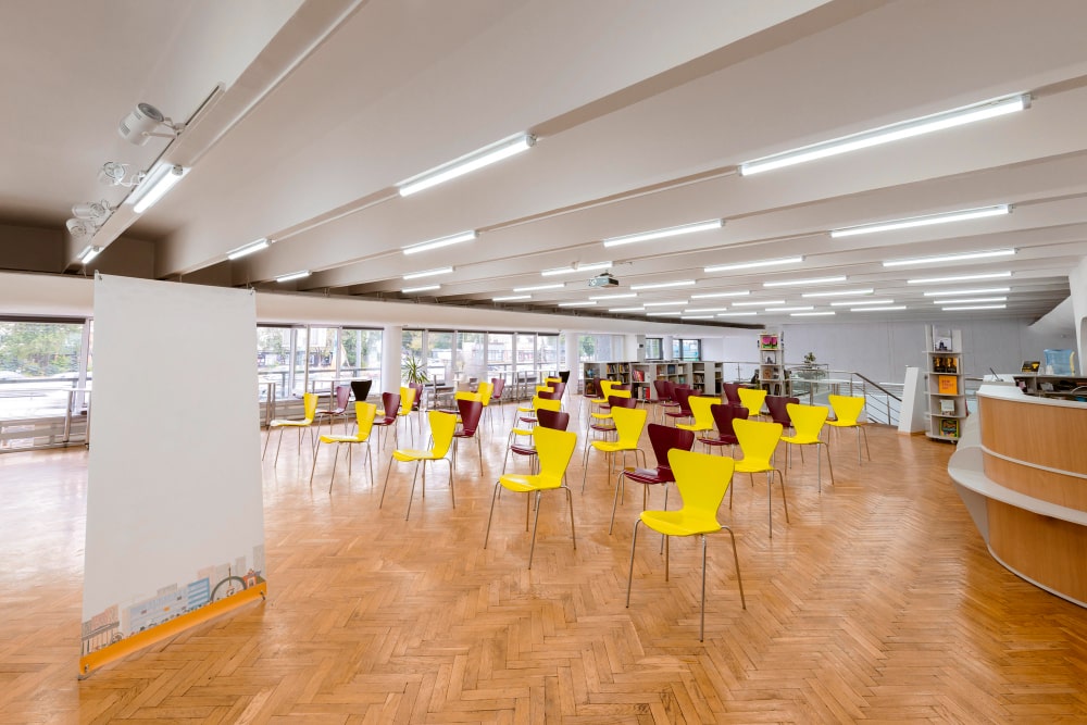 A modern office workspace furnished with Profine Commercial Furniture