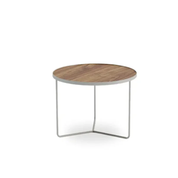 Boris Center Table with a sleek wooden top and sturdy metal frame, perfect for modern living spaces.