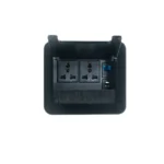 Aluminum multimedia socket with network and phone ports