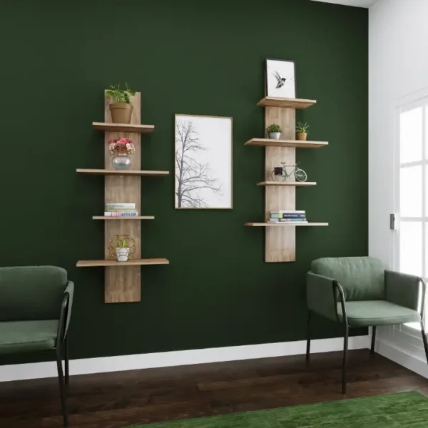 Tonelli Wall Shelf with melamine laminate finish and wall-mounted design