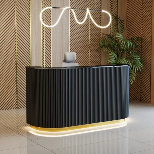 Contemporary AXION Reception Counter with built-in drawers and cabinets