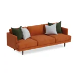 Timeless Verona Three-Seater Sofa in rich velvet upholstery and gold-touched legs