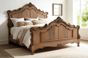 Antique wood bed design