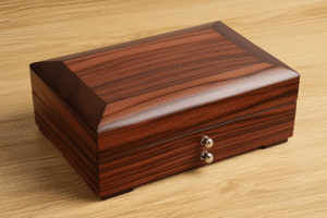 Compact Dark Wood Jewellery Box