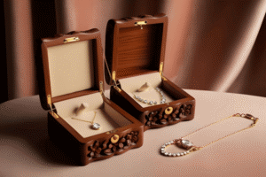 Compact Solid Wood Jewellery Box