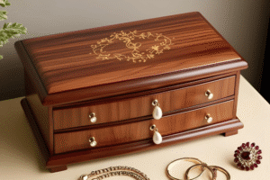 Dual-Layer Solid Wood Jewellery Box