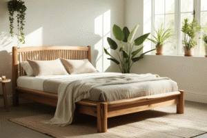 Eco-friendly wooden bed