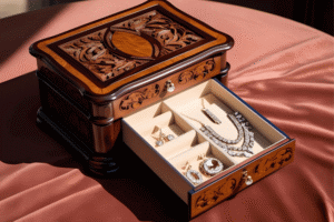 Elegant Wooden Jewellery Box with Compartments