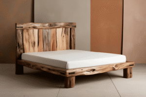Handcrafted wood bed frame