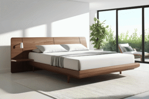 King size wood bed design