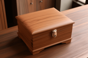 Lockable Teak Wood Jewellery Box